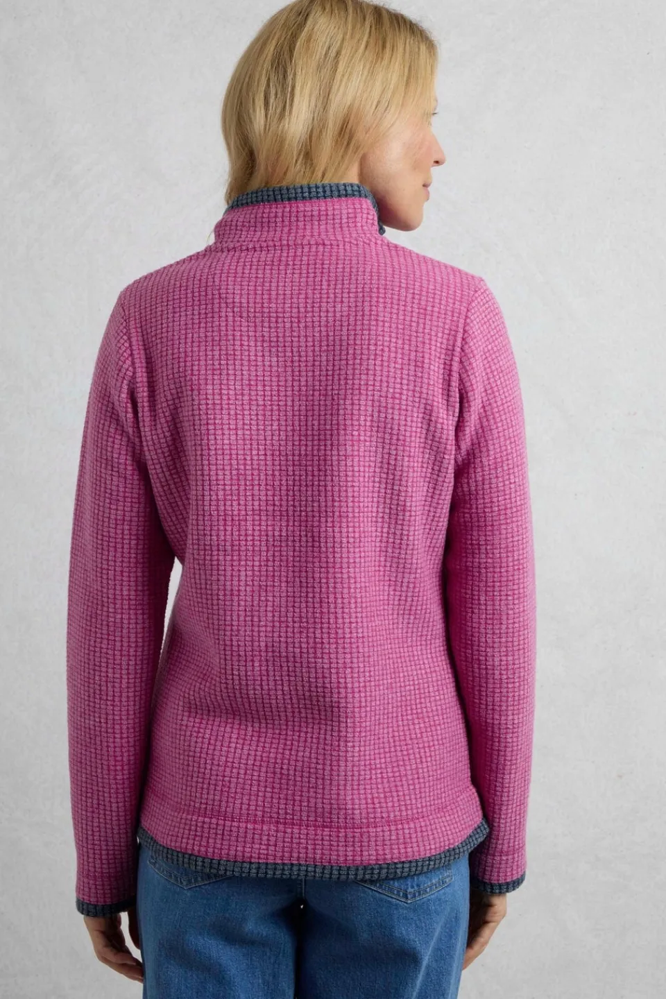 Coats & Jackets>Weird Fish Red Beye 1/4 Zip Grid Fleece