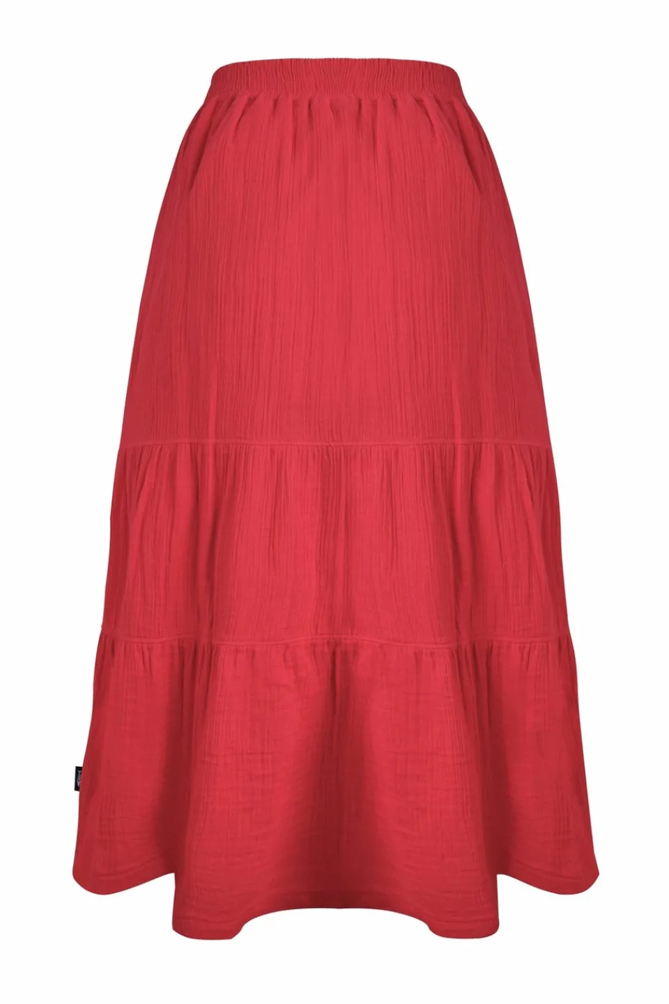 Skirts>Weird Fish Red Lathika Tiered Midi Skirt
