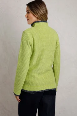Coats & Jackets>Weird Fish Soft Green Beye 1/4 Zip Grid Fleece