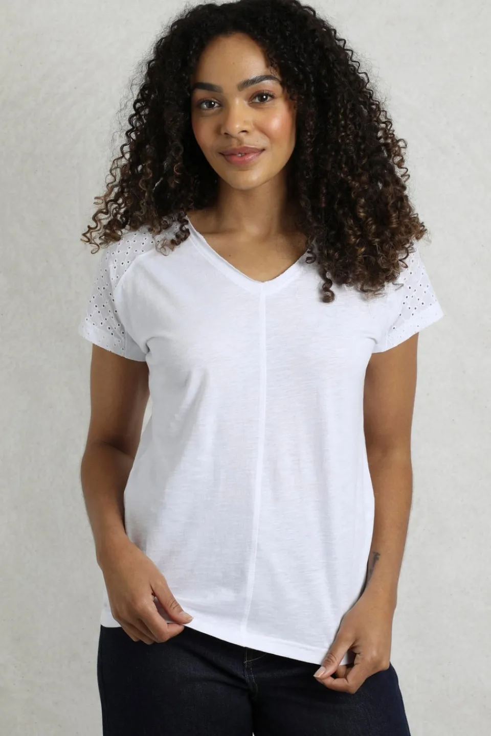 T-Shirts>Weird Fish White Pernille Cutaway T-Shirt