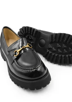 Footwear>Where's That From Where's That From Black Patent Muriel Chunky Slip On Loafers