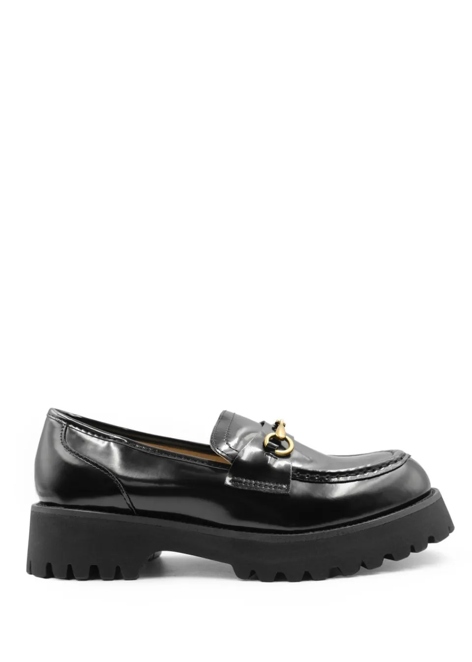 Footwear>Where's That From Where's That From Black Patent Muriel Chunky Slip On Loafers