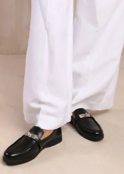 Footwear>Where's That From Where's That From Black Pu Monaco Slip On Loafers