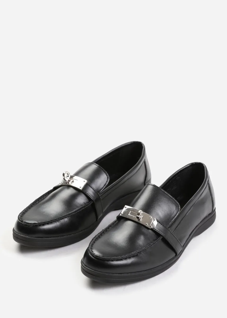 Footwear>Where's That From Where's That From Black Pu Monaco Slip On Loafers