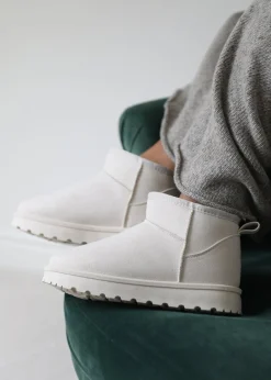 Footwear>Where's That From Where's That From Cream Faux-Suede Maple Faux Fur Slipper Boots