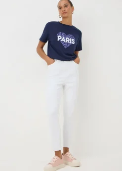 Jeans & Jeggings>Papaya Denim White Ankle Grazer Jeans
