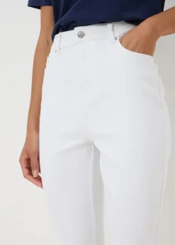 Jeans & Jeggings>Papaya Denim White Ankle Grazer Jeans