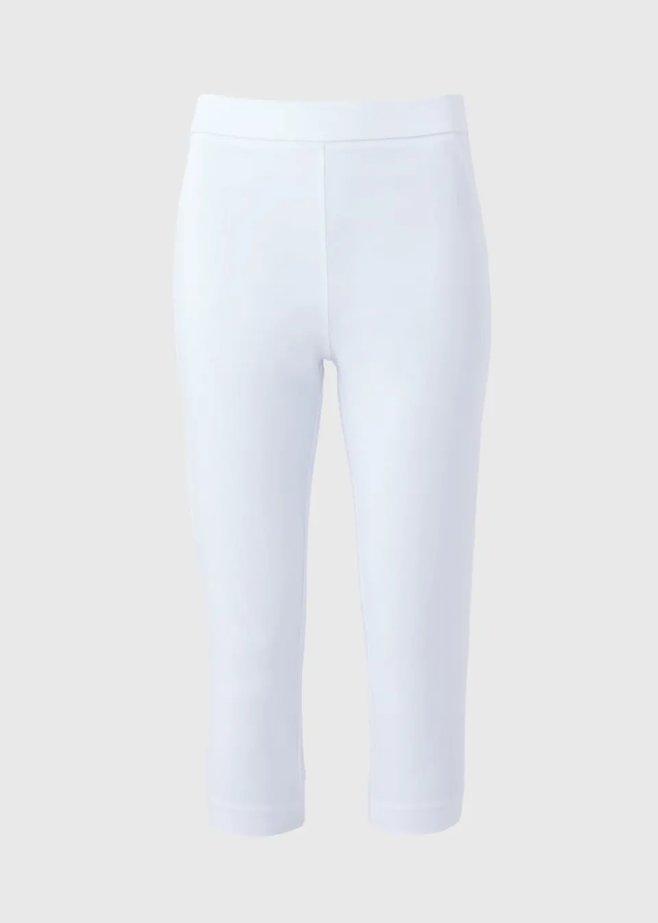 Leggings>Papaya White Bengaline Cropped Leggings