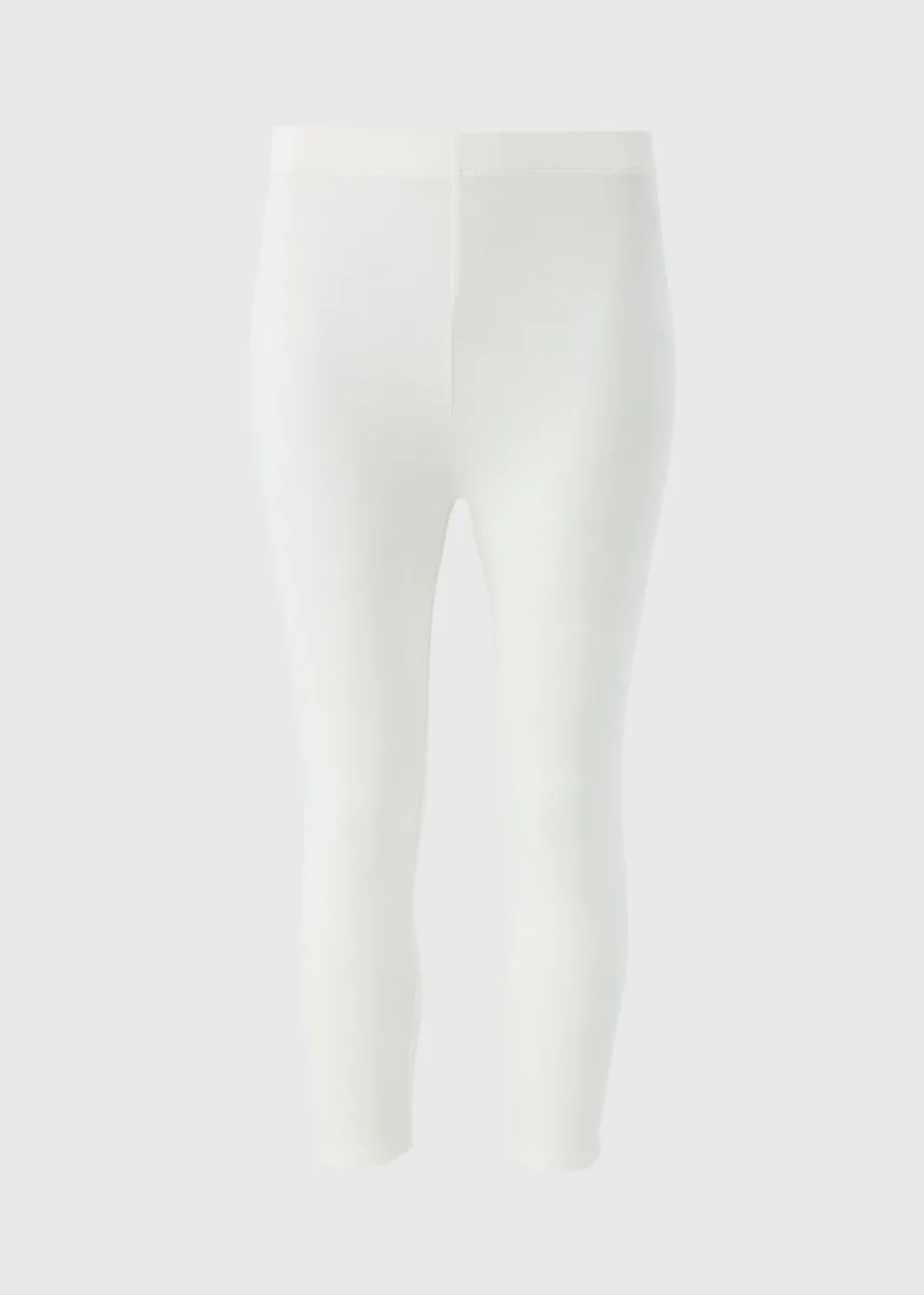 Leggings> White Cropped Leggings