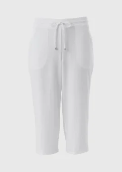 Trousers>Papaya White Cropped Trousers