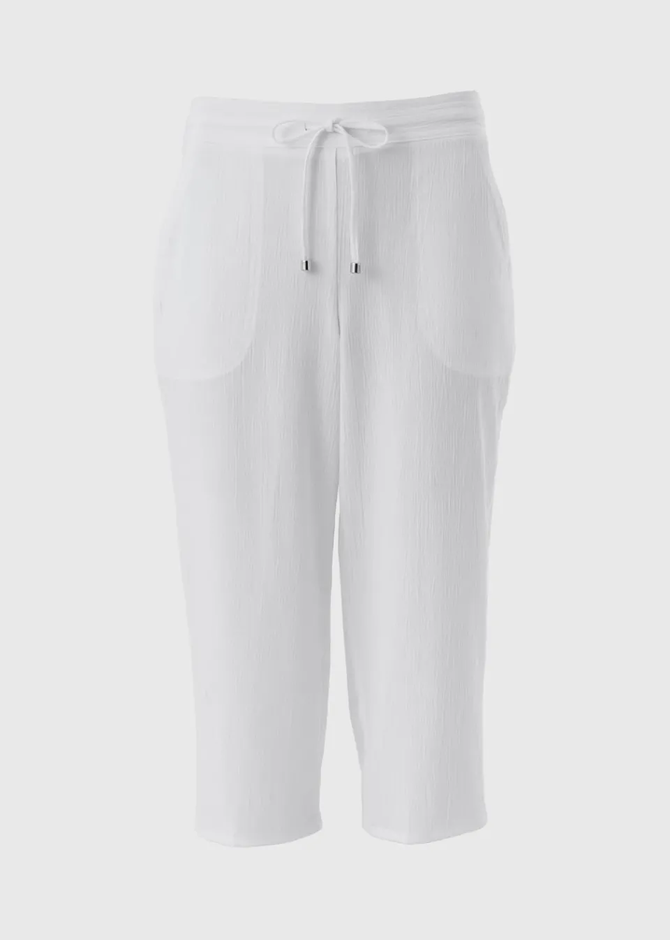 Trousers>Papaya White Cropped Trousers
