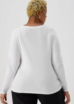 T-Shirts>Papaya Long Sleeve T-Shirt White