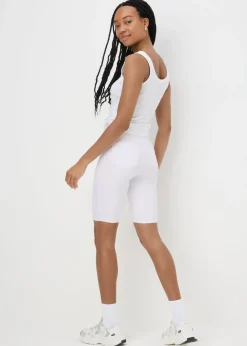 Shorts> White Rosie Knee Length Shorts