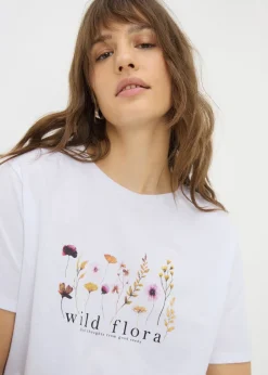 T-Shirts>Papaya White Wild Flora T-Shirt