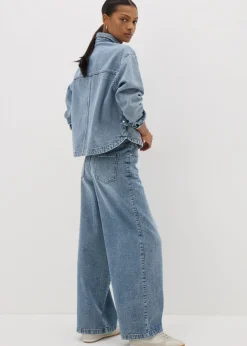 Jeans & Jeggings>Papaya Denim Wide leg mid blue jeans