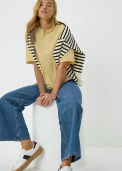 T-Shirts>Papaya Yellow Oversized T-Shirt