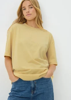 T-Shirts>Papaya Yellow Oversized T-Shirt