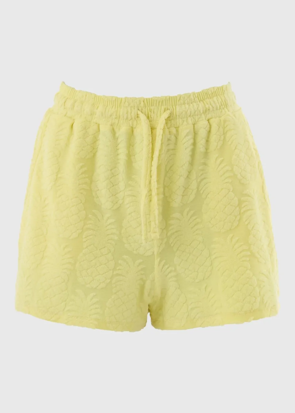Shorts>Papaya Holiday Yellow Pineapple Towelling Shorts