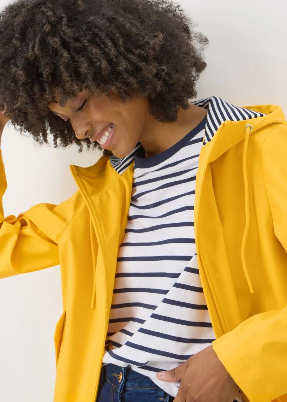 Coats & Jackets>Papaya Short Rubberised Parka Jacket Yellow