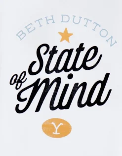 T-Shirts>Yellowstone White Beth Dutton State Of Mind Short Sleeved T-Shirt