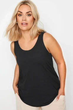 Tops>YOURS 2 Pack Curve Black Core Vest Tops