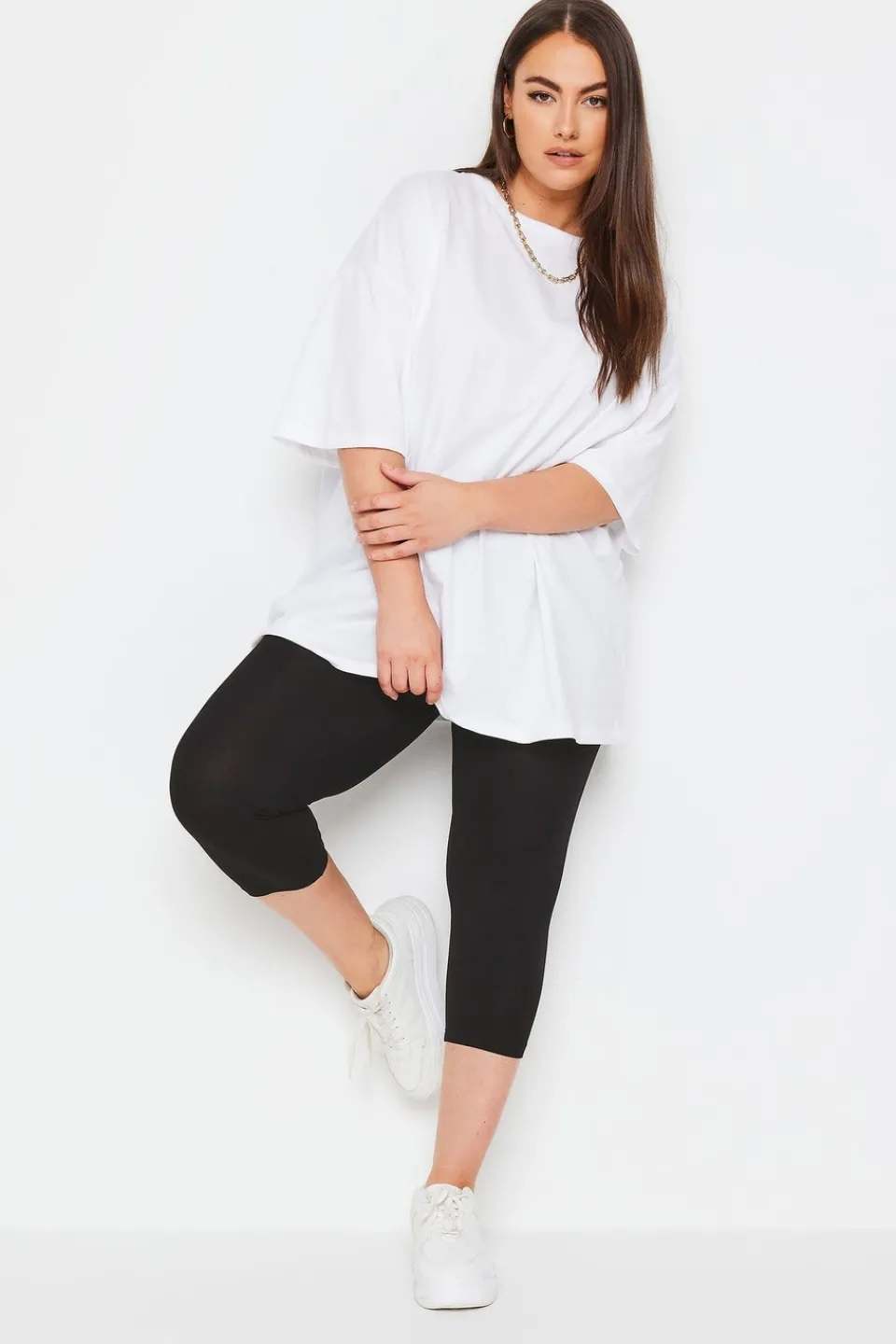 Loungewear>YOURS 2 Pack Curve Black Stretch Cropped Leggings