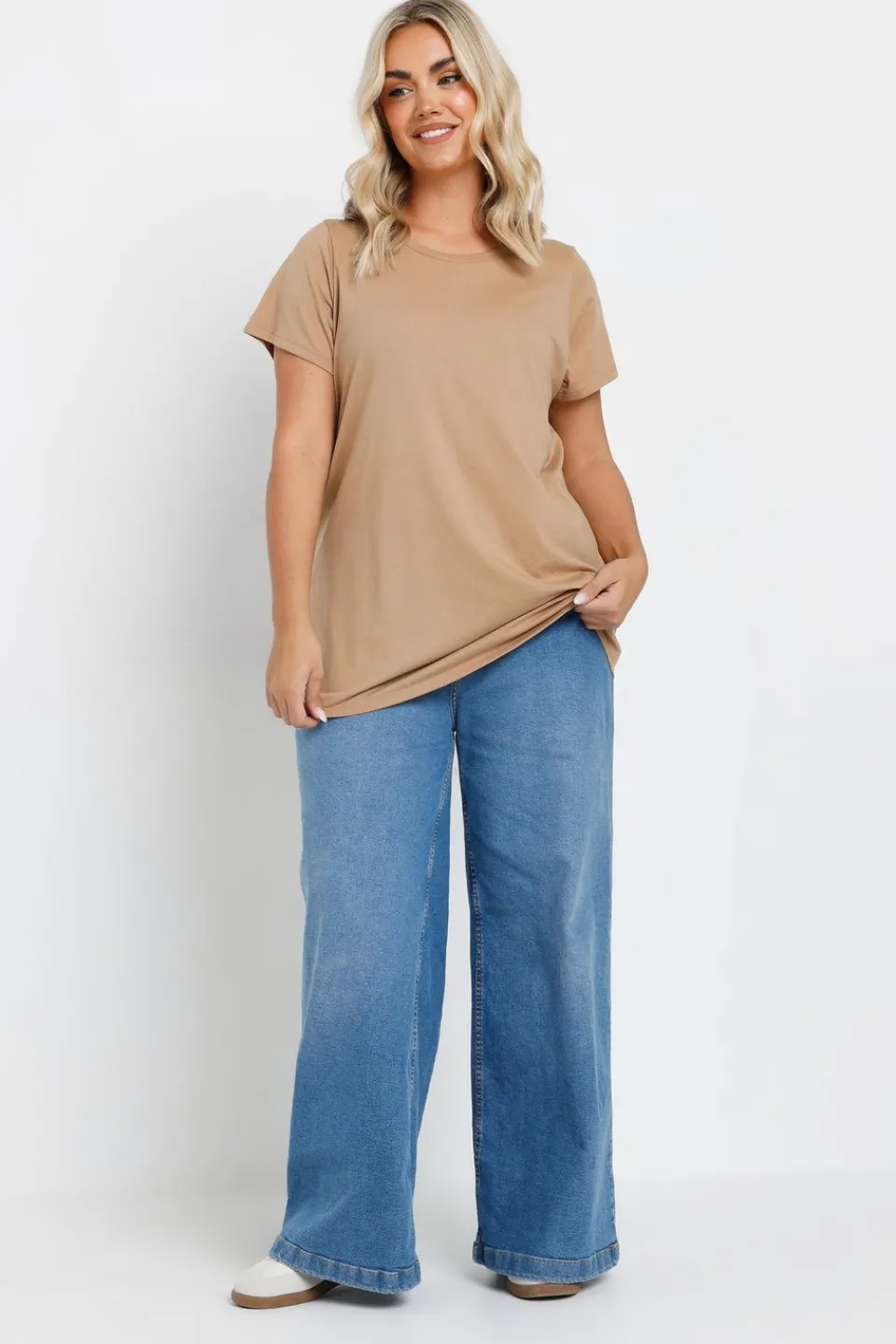 T-Shirts>YOURS 3 Pack Curve Brown & Green Essential T Shirts