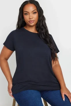 T-Shirts>YOURS 3 Pack Curve Navy Blue & Black Core T Shirts