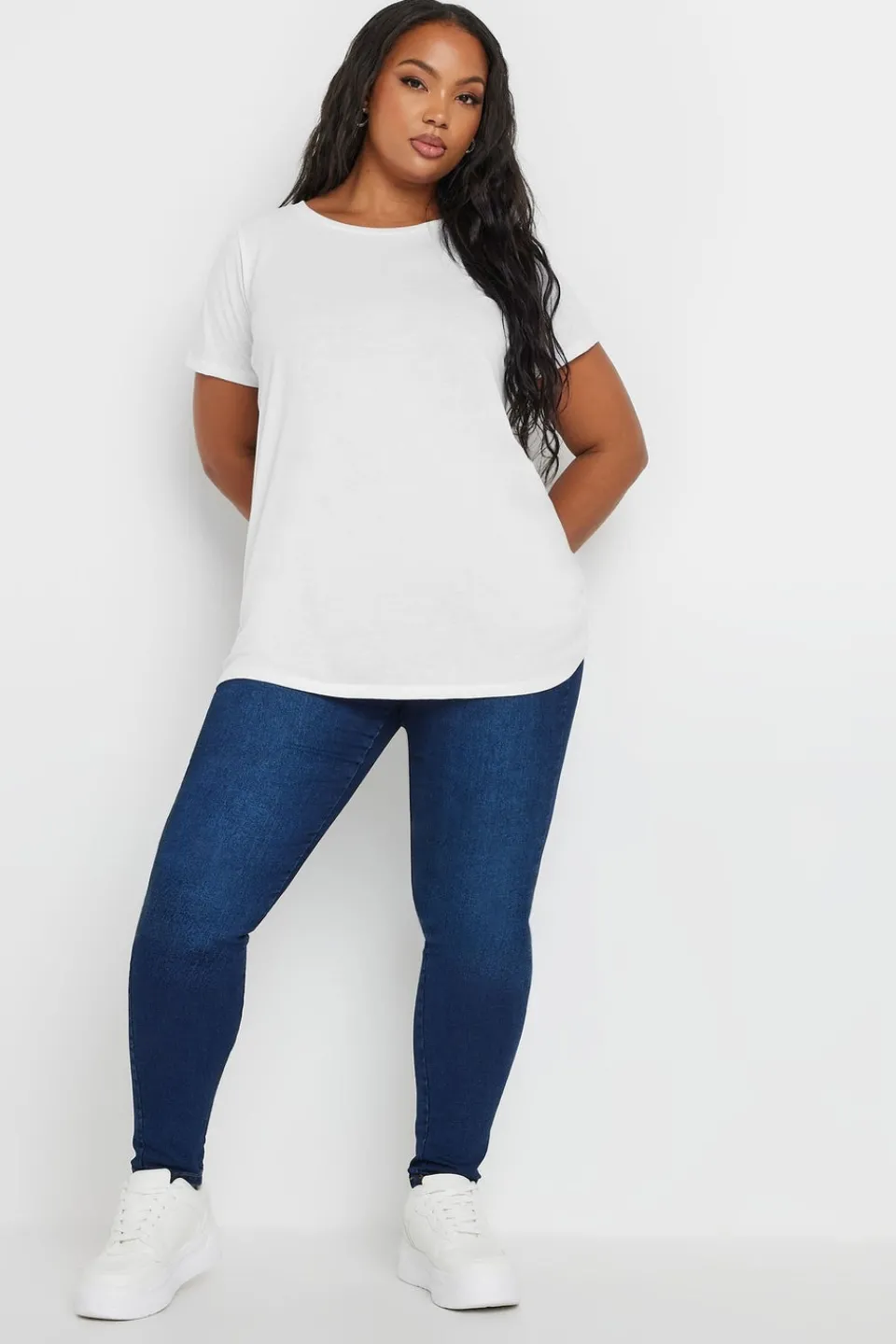 T-Shirts>YOURS 3 Pack Curve Navy Blue & Black Core T Shirts
