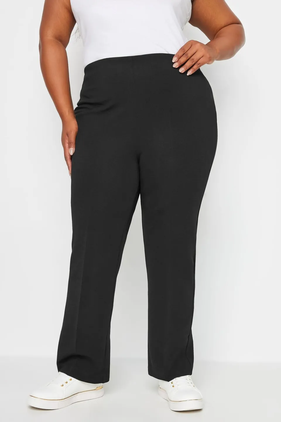 Trousers>YOURS Bestseller Curve Black Pull On Ribbed Bootcut Stretch Trousers