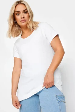 Tops>YOURS Curve 2 Pack Black & White Longline T Shirts