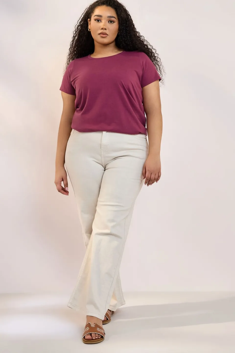 T-Shirts>YOURS Curve 3 Pack Wine Red & Blue Core T-Shirts