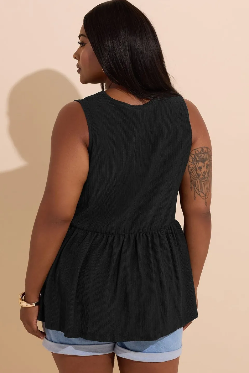Coats & Jackets>YOURS Curve Black Bow Tie Front Top
