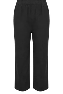 Trousers>YOURS Curve Black Cool Cotton Wide Leg Trousers
