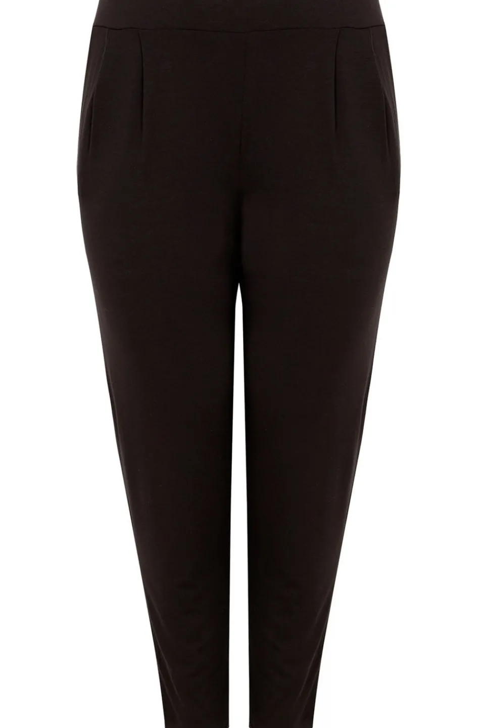 Trousers>YOURS Curve Black Double Pleat Jersey Stretch Joggers