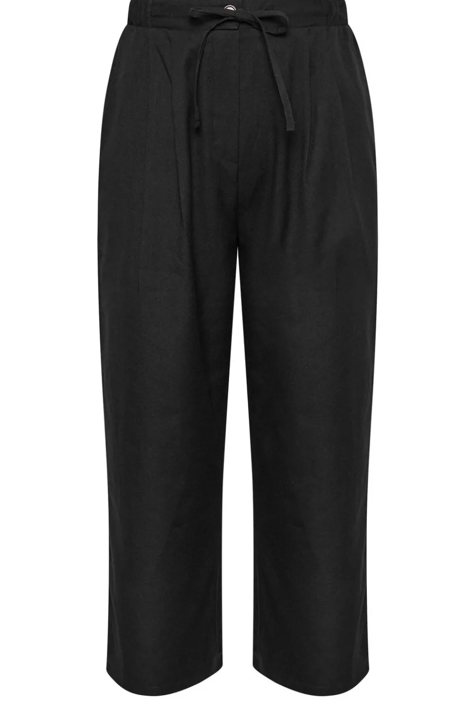 Trousers>YOURS Curve Black Drawstring Wide Leg Trousers