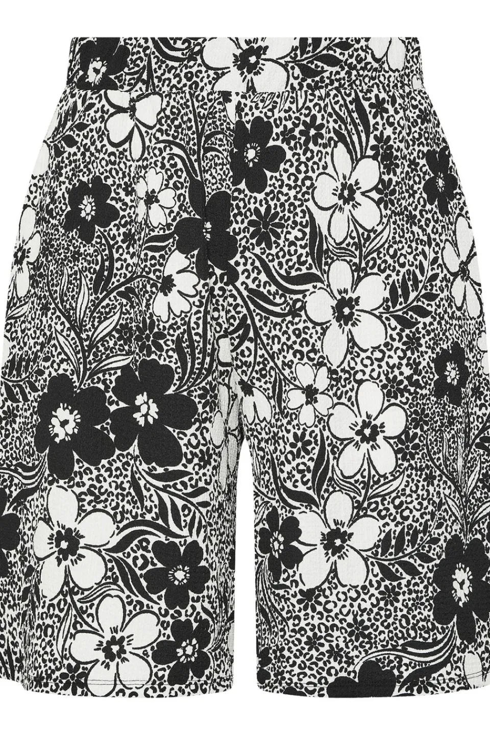 Shorts>YOURS Curve Black Floral Textured Shorts