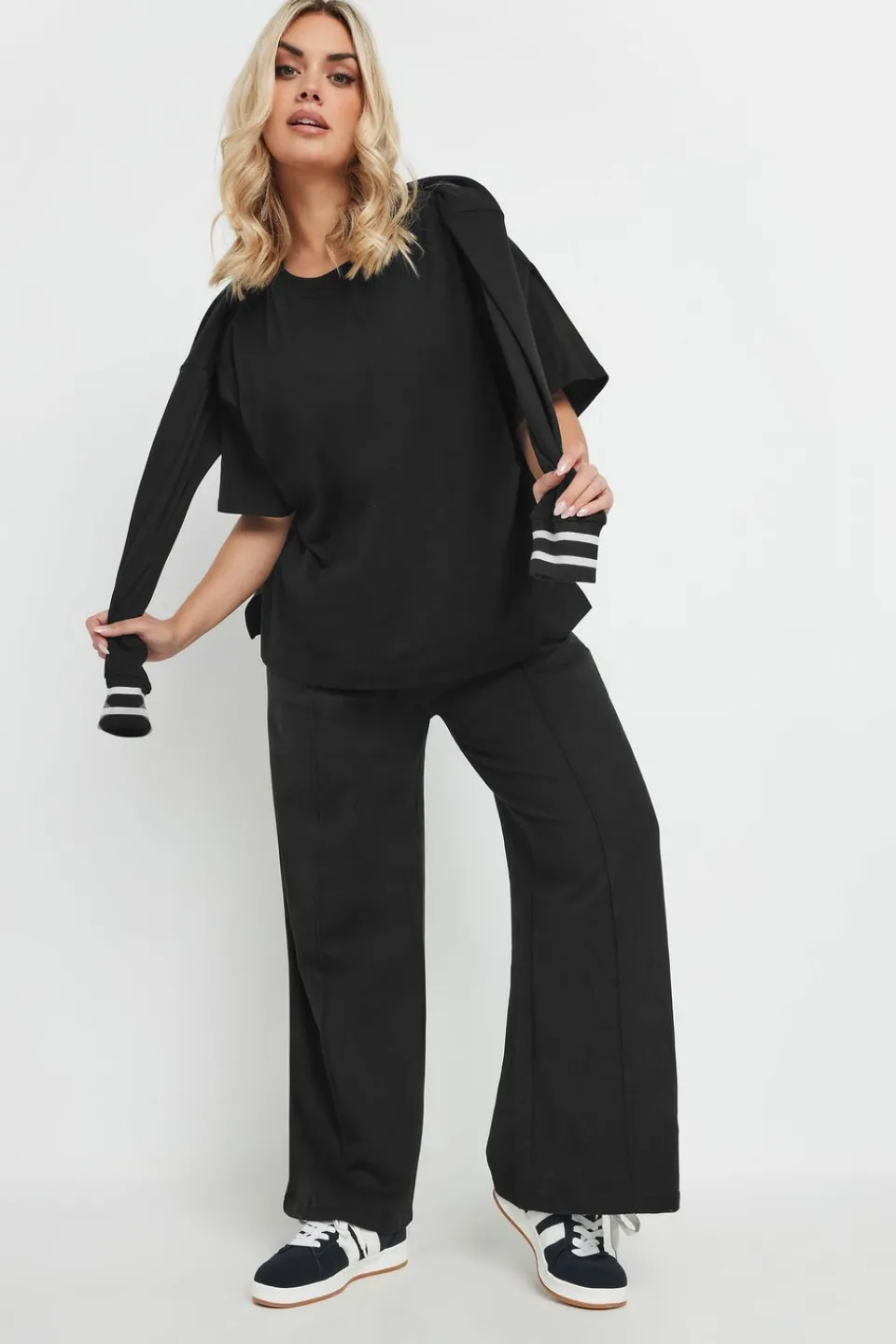 T-Shirts>YOURS Curve Black Heavyweight Boxy T Shirt