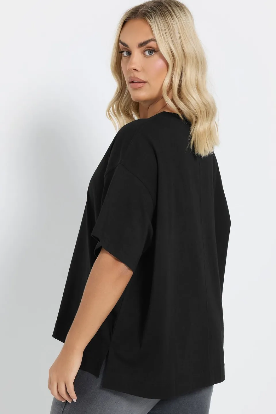T-Shirts>YOURS Curve Black Heavyweight Boxy T Shirt