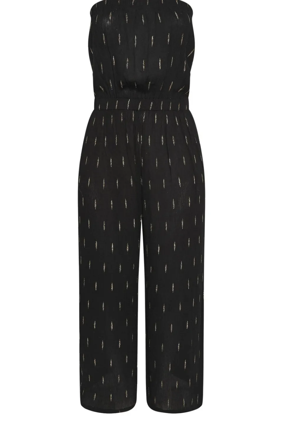 Jumpsuits & Playsuits>YOURS Curve Black Metallic Bandeau Wide Leg Jumpsuit