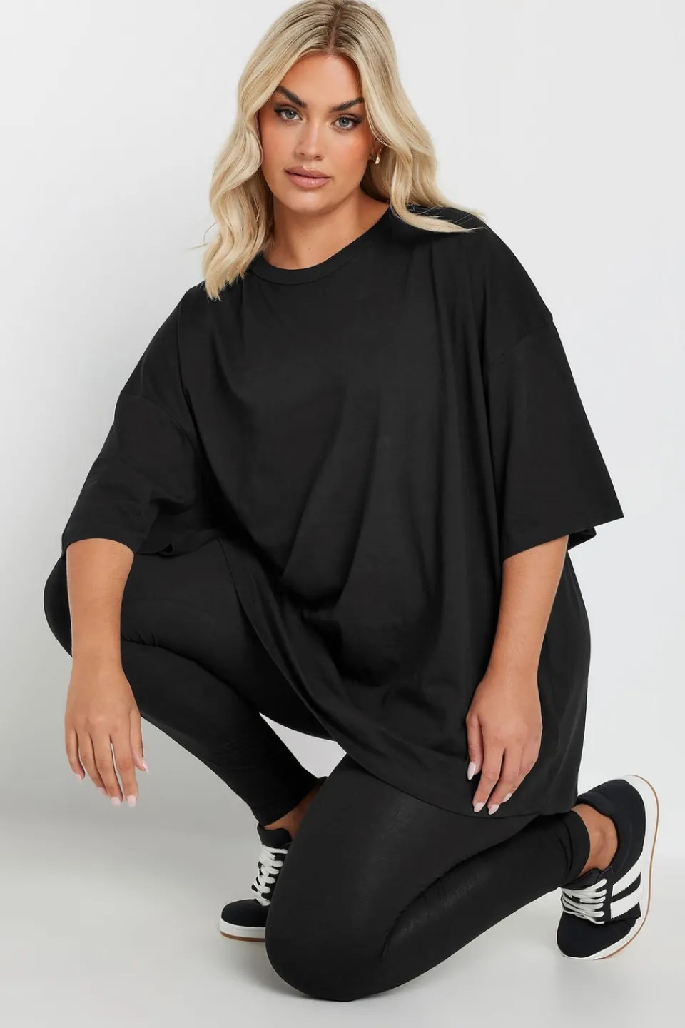 T-Shirts>YOURS Curve Black Oversized Boxy T Shirt