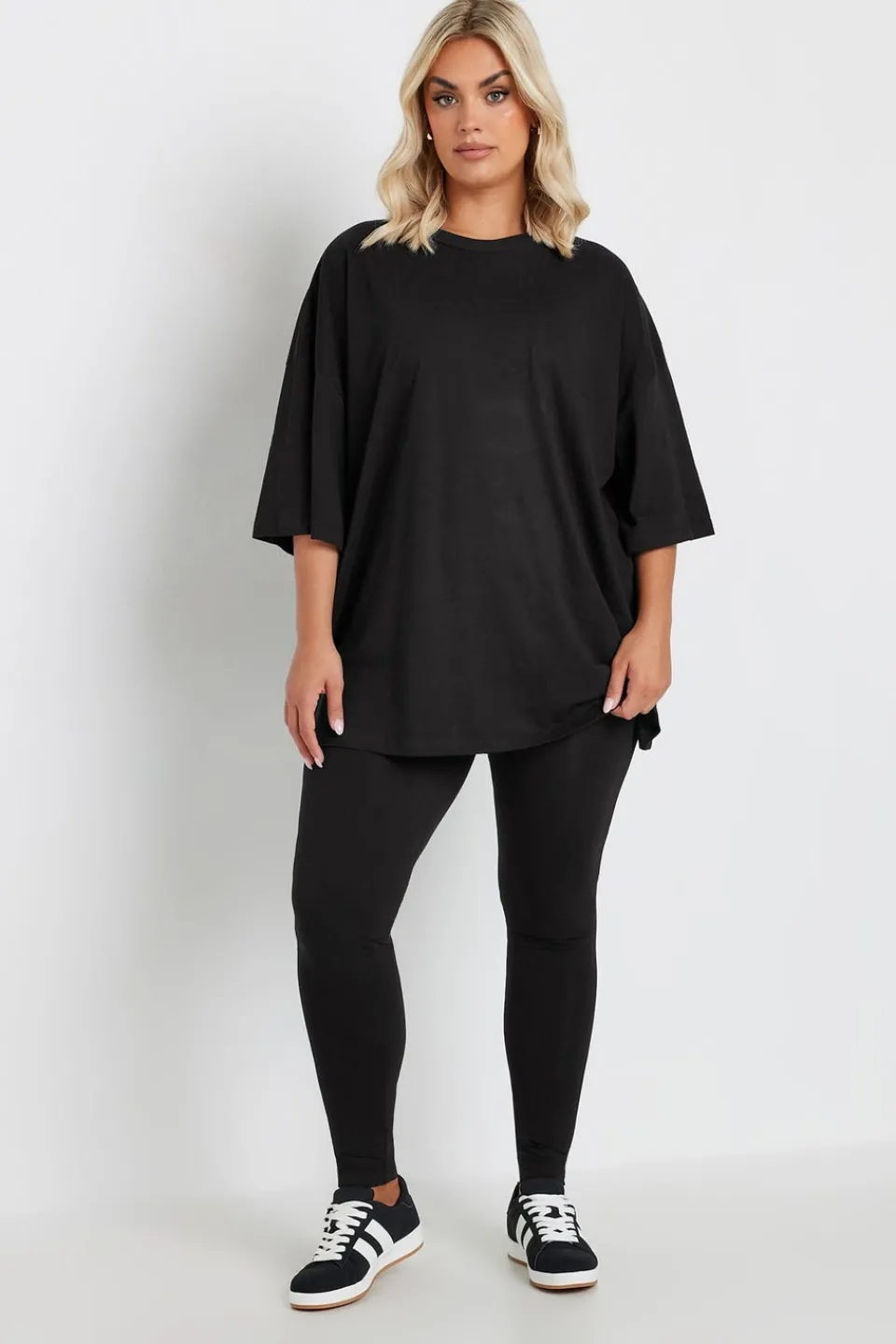 T-Shirts>YOURS Curve Black Oversized Boxy T Shirt