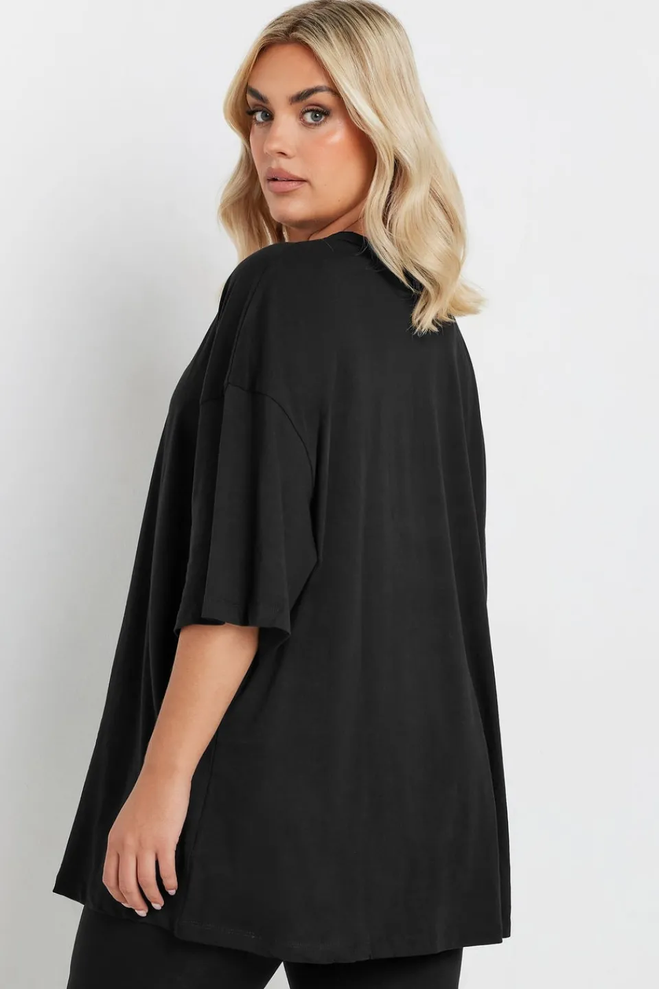 T-Shirts>YOURS Curve Black Oversized Boxy T Shirt