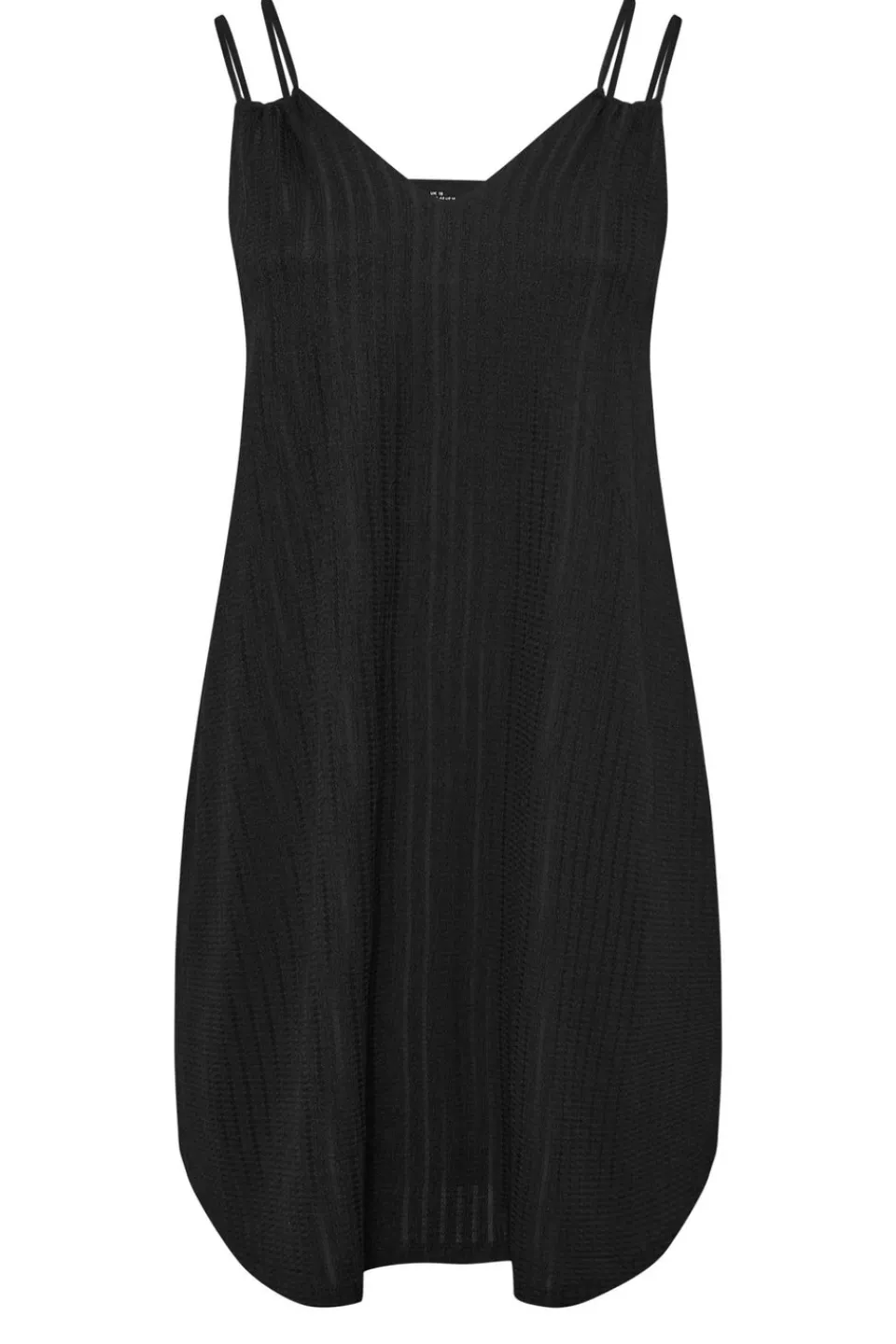 Dresses>YOURS Curve Textured Double Strap Mini Dress Black