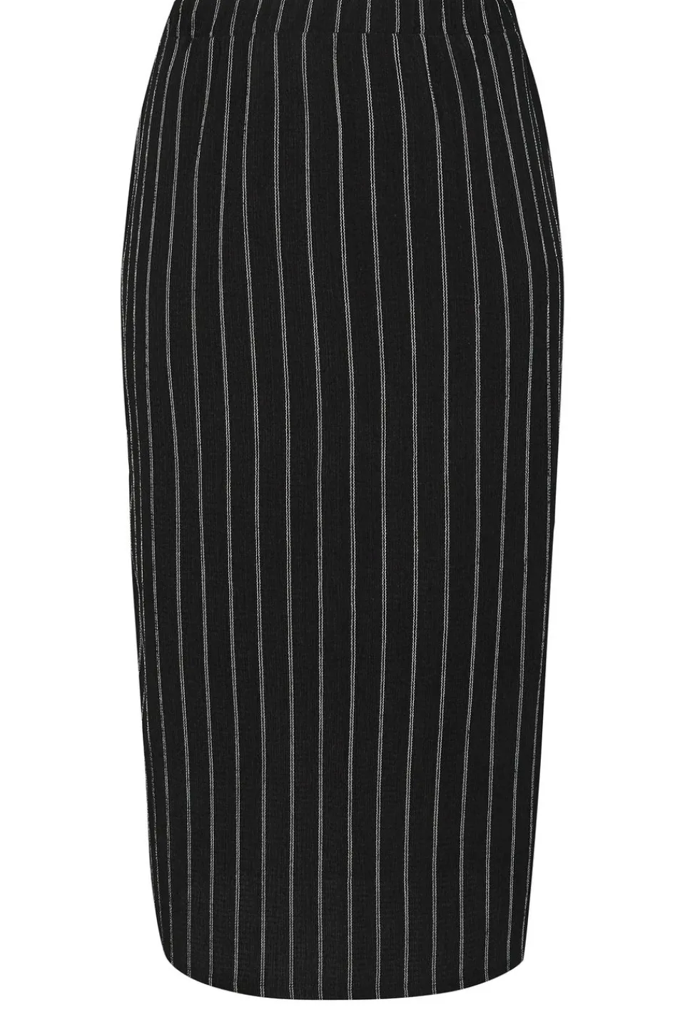 Skirts>YOURS Curve Black Textured Pinstripe Maxi Skirt