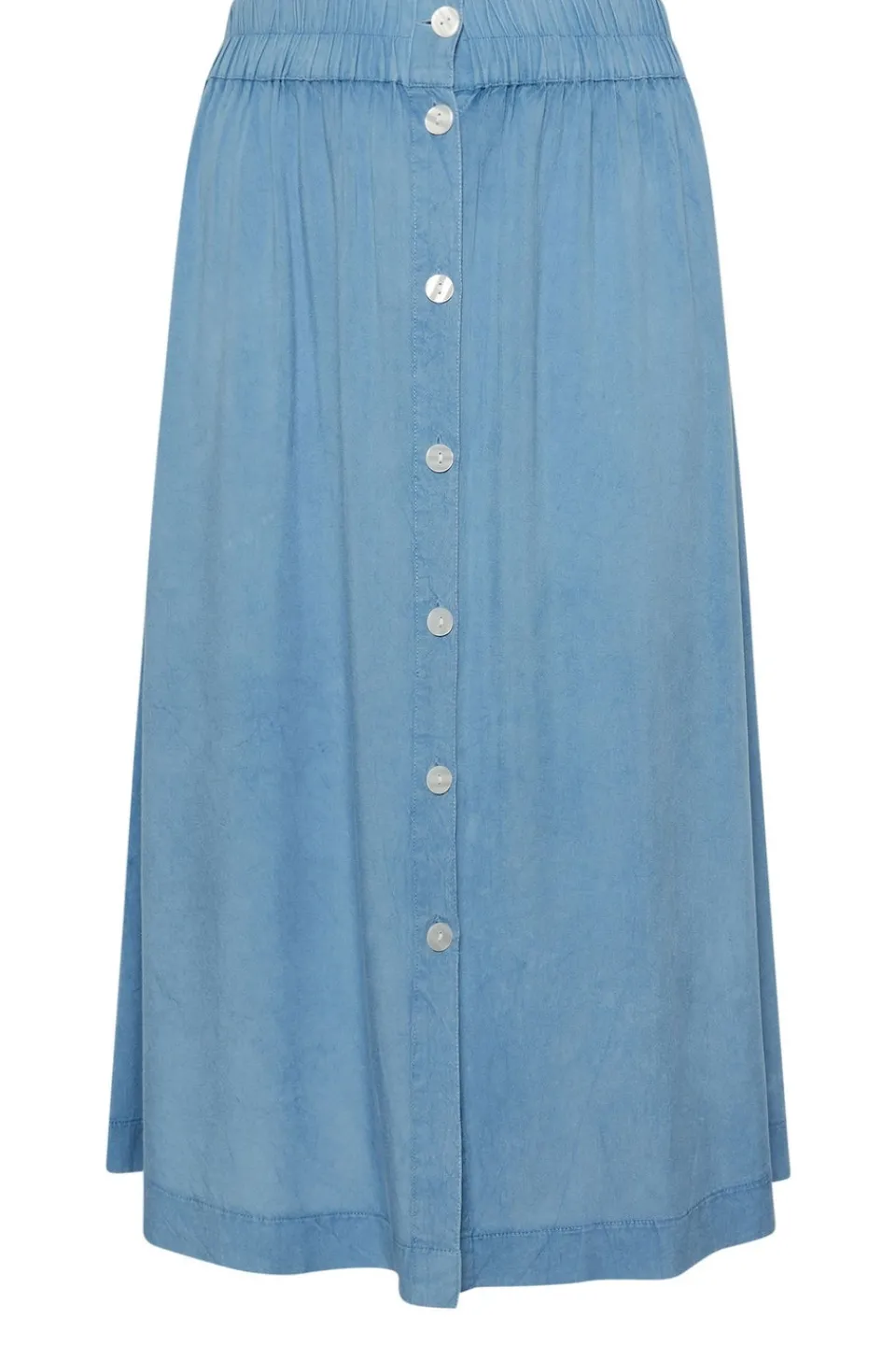 Skirts>YOURS Curve Blue Chambray Button Maxi Skirt