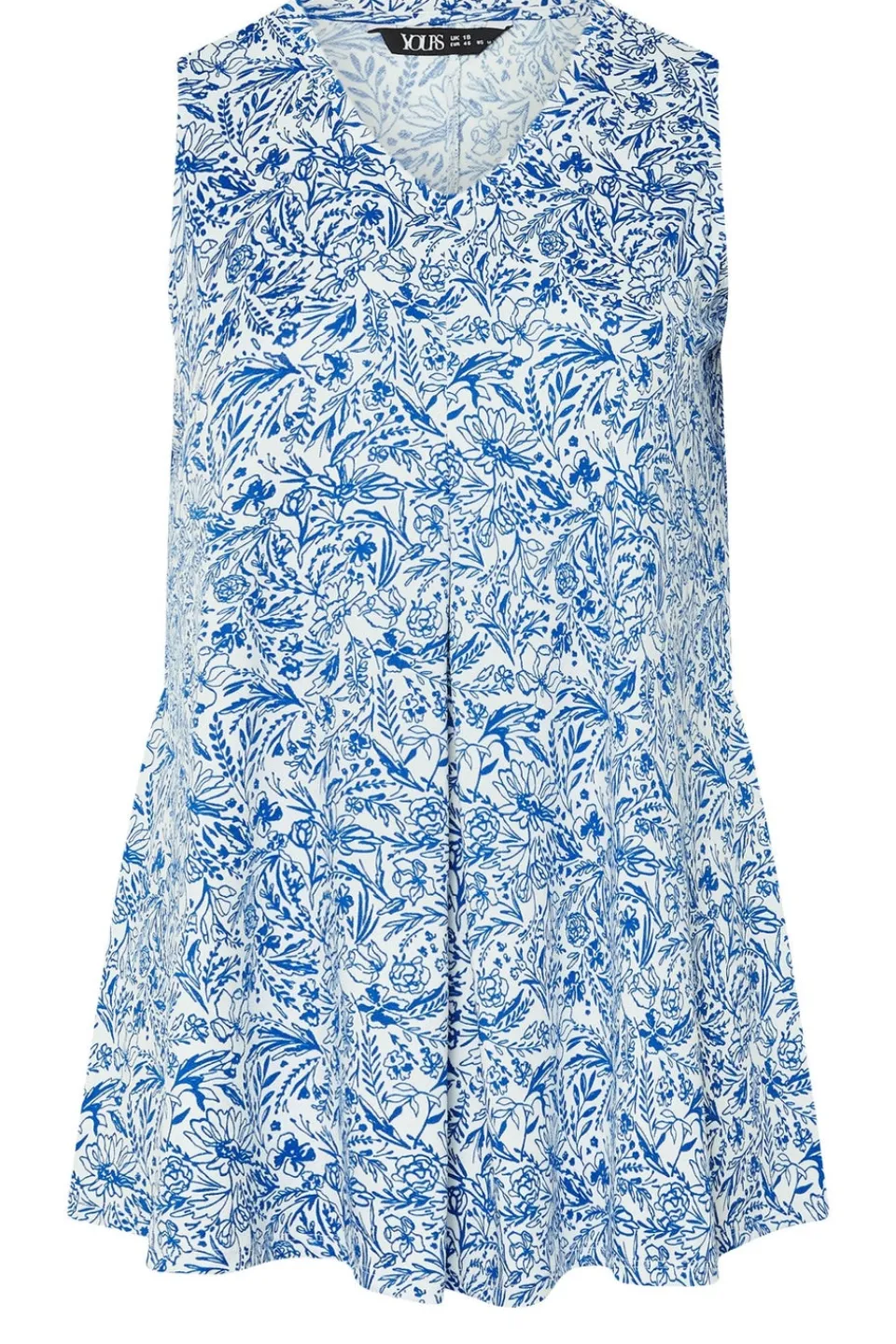 Tops>YOURS Curve Blue Floral Pleat Front Vest Top