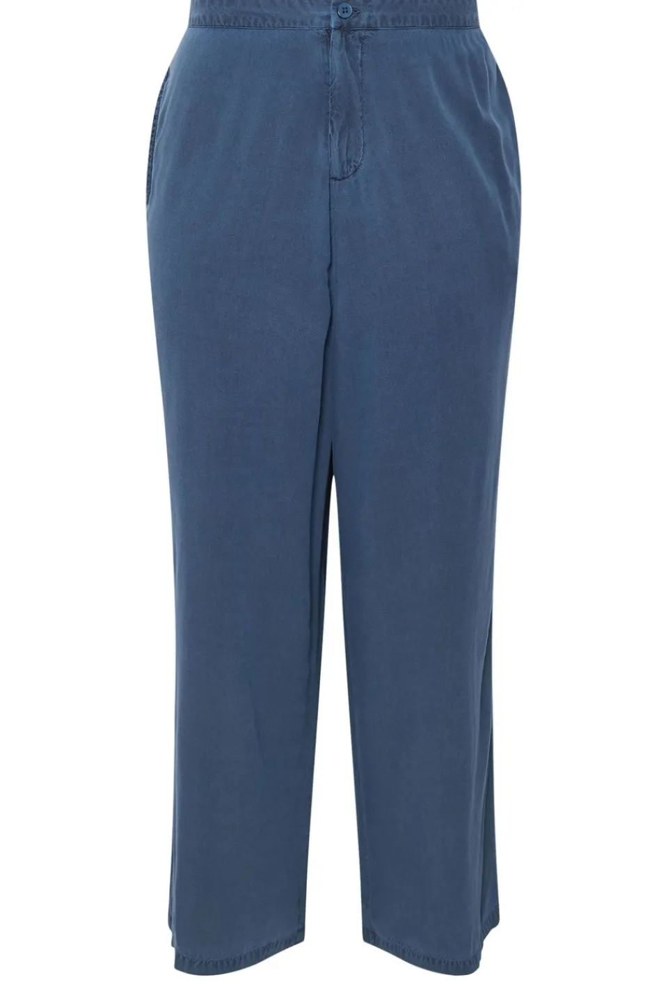 Trousers>YOURS Curve Blue Wide Leg Chambray Trousers