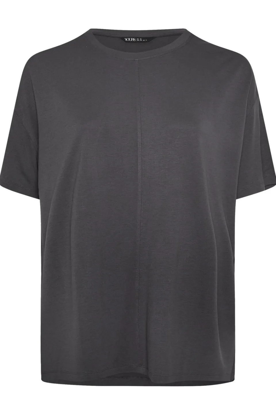 T-Shirts>YOURS Curve Charcoal Grey Heavyweight Oversized T-Shirt