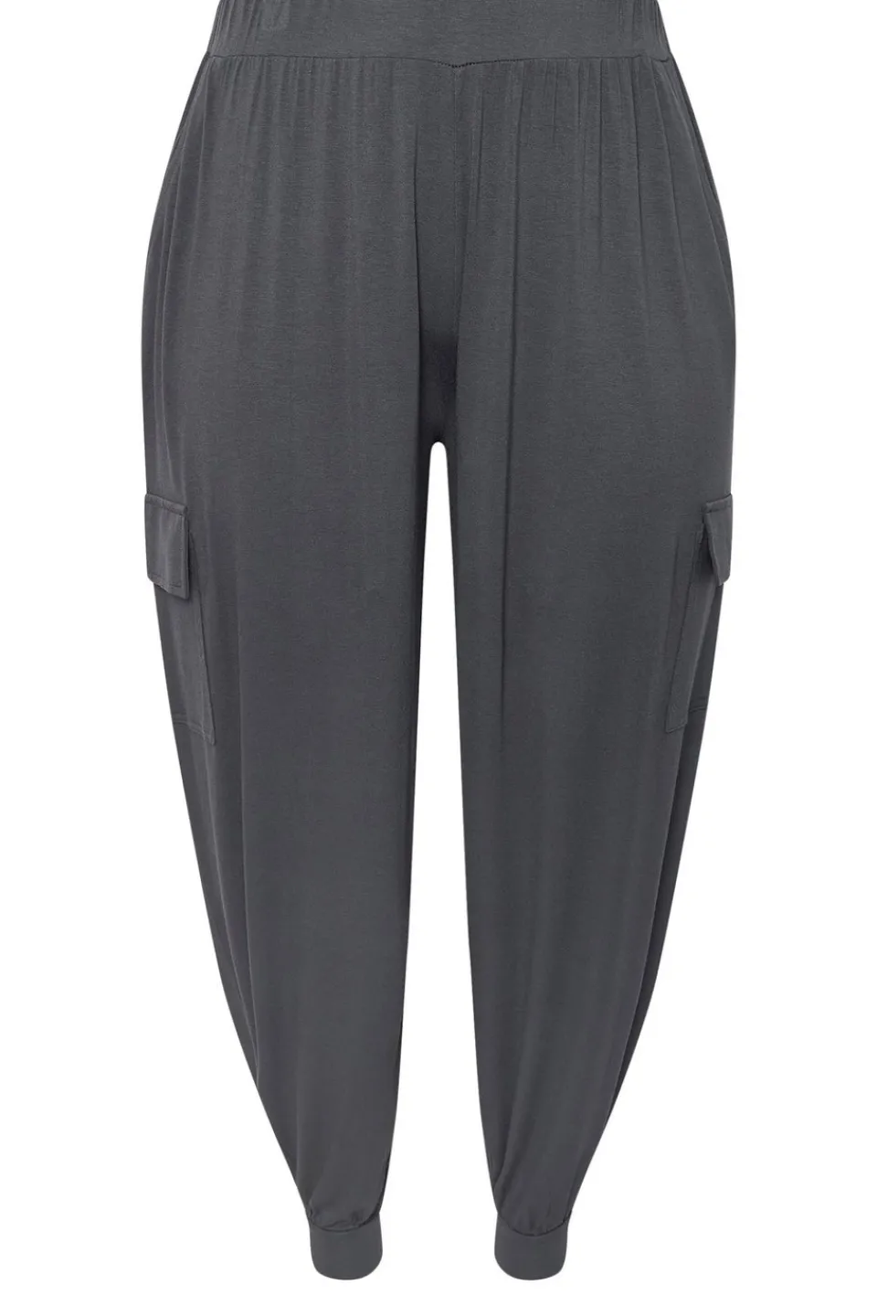 Trousers>YOURS Curve Charcoal Grey Cargo Harem Joggers